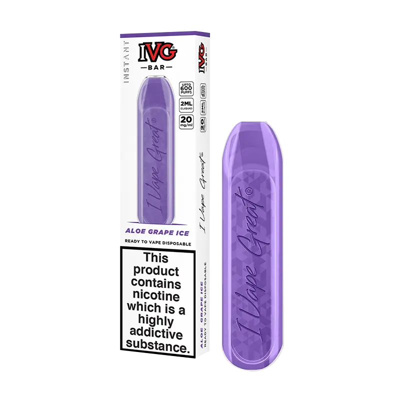 Aloe Grape Ice IVG Bar Disposable Vape Device