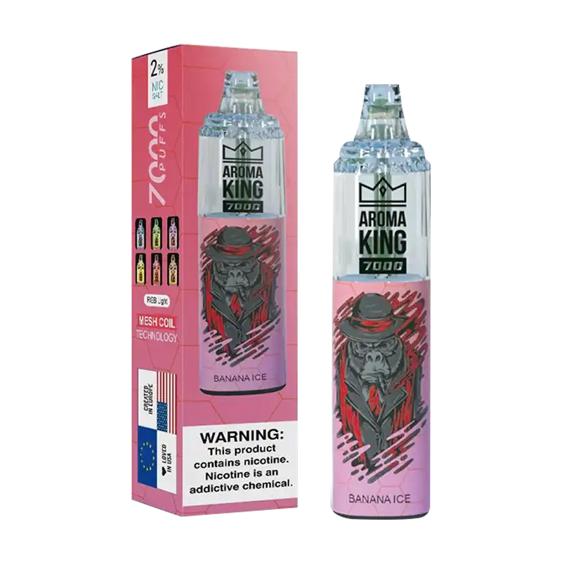 Banana Ice Tornado 7000 Disposable Vape by Aroma King