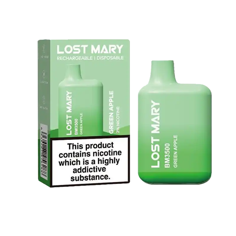 Green Apple Lost Mary BM3500 Disposable Vape by Elf Bar