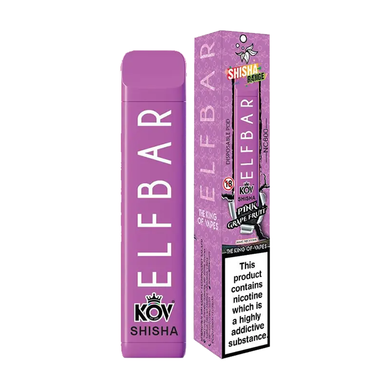 Pink Grape Fruit NC 600 Shisha Disposable Vape Device by Elf Bar