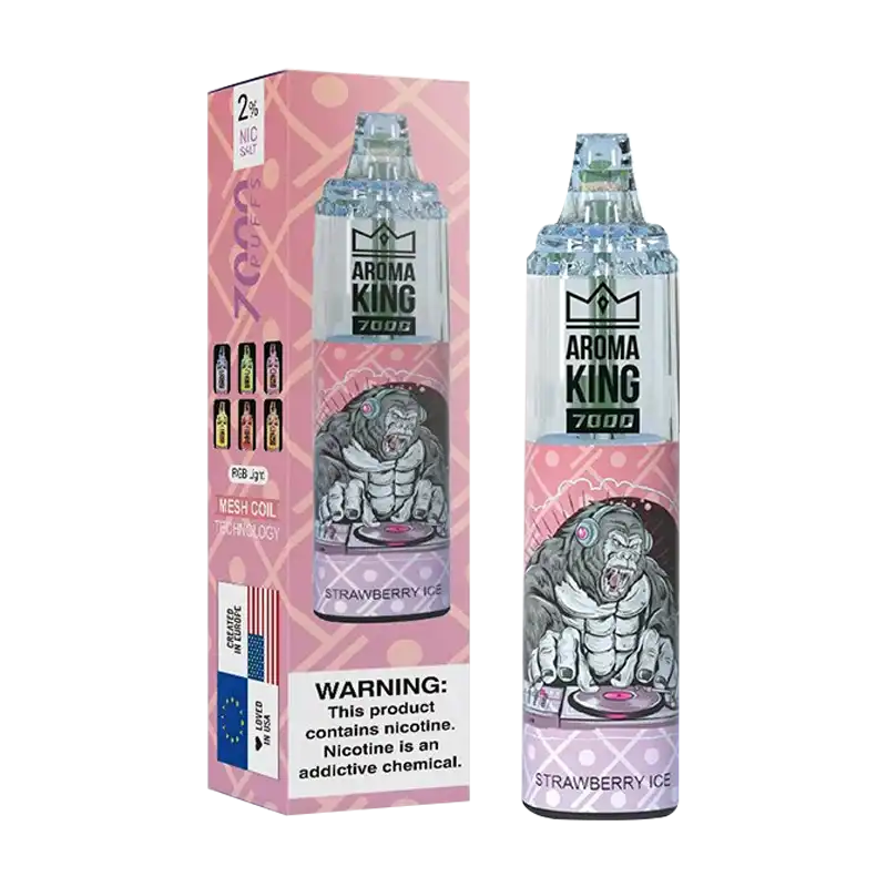 Strawberry Ice Tornado 7000 Disposable Vape by Aroma King