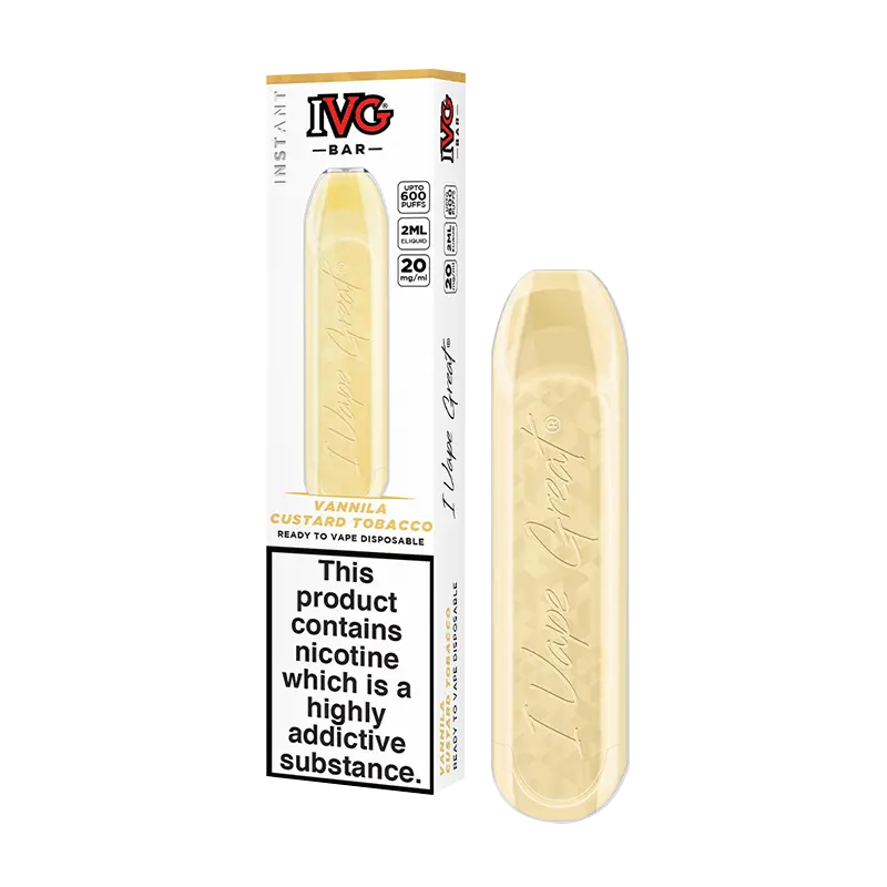 Vanilla Custard Tobacco IVG Bar Disposable Vape Device